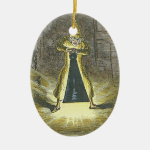 Scrooge, das versucht, den Geist von Weihnachten Keramik Ornament
