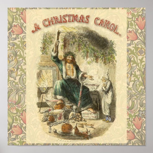 Scrooge Geist von Weihnachten Gegenwart Viktoriani Poster (Vorne)