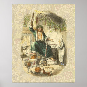 Scrooge Geist von Weihnachten Gegenwart Viktoriani Poster