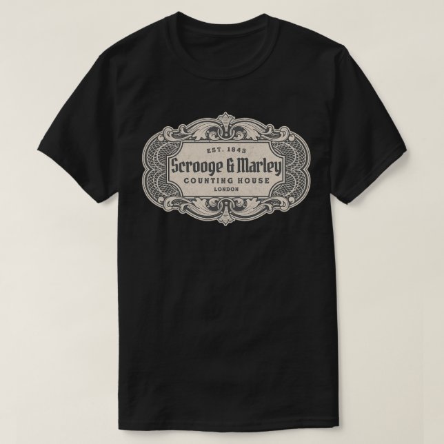 Scrooge Marley Counting House London Est 1843 T-Shirt (Design vorne)