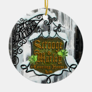 Scrooge&MarleySignScene Keramik Ornament