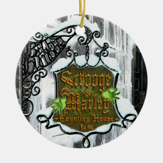 Scrooge&MarleySignScene Keramik Ornament (Vorne)