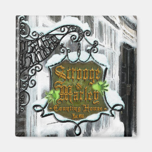 Scrooge&MarleySignScene quadratischer Magnet