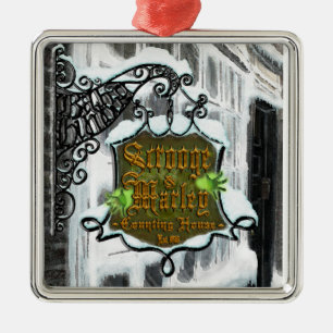 Scrooge&MarleySignScene Silbernes Ornament