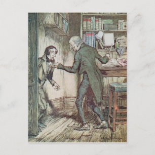 Scrooge und Bob Cratchit Postkarte