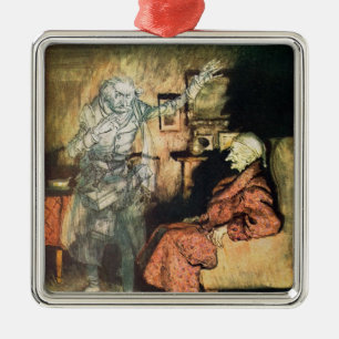 Scrooge und der Geist von Marley Silbernes Ornament