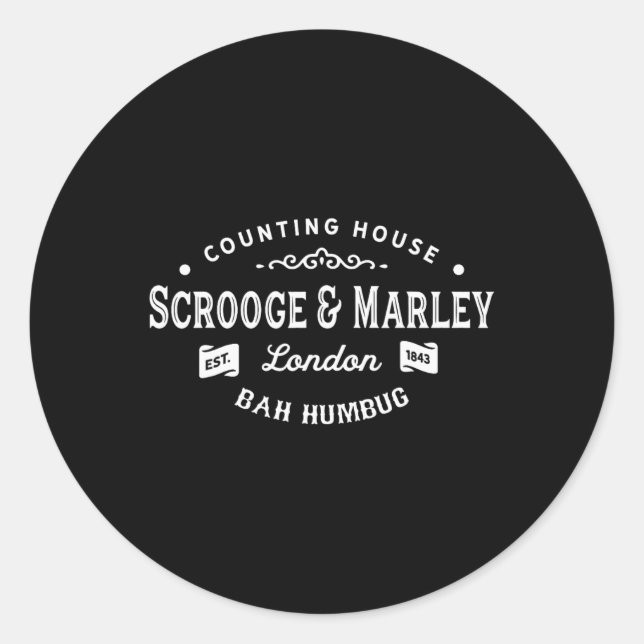 Scrooge und Marley Countryhaus Weihnachtslied Caro Runder Aufkleber (Vorderseite)