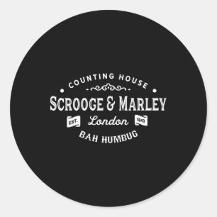 Scrooge und Marley Kontor Weihnachtslied Runder Aufkleber