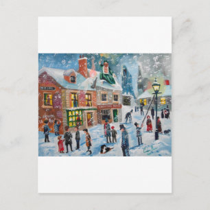 Scrooge Weihnachts-Carlo Winterschneeszene Feiertagspostkarte