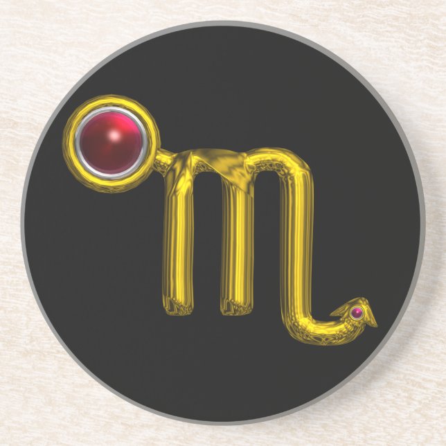 SCROPIO ZODIAC BIRTHDAY JEWELGold , Rote Granate Untersetzer (Vorne)