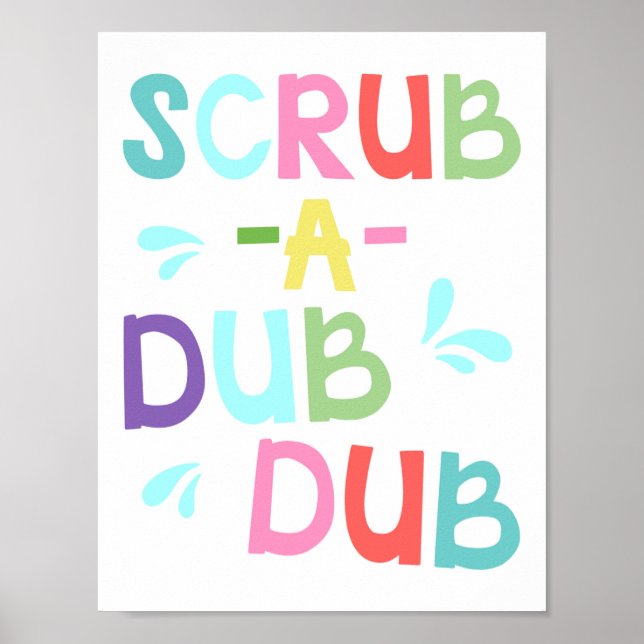 Scrub Dub Dub Kinder Badezimmer Poster (Vorne)