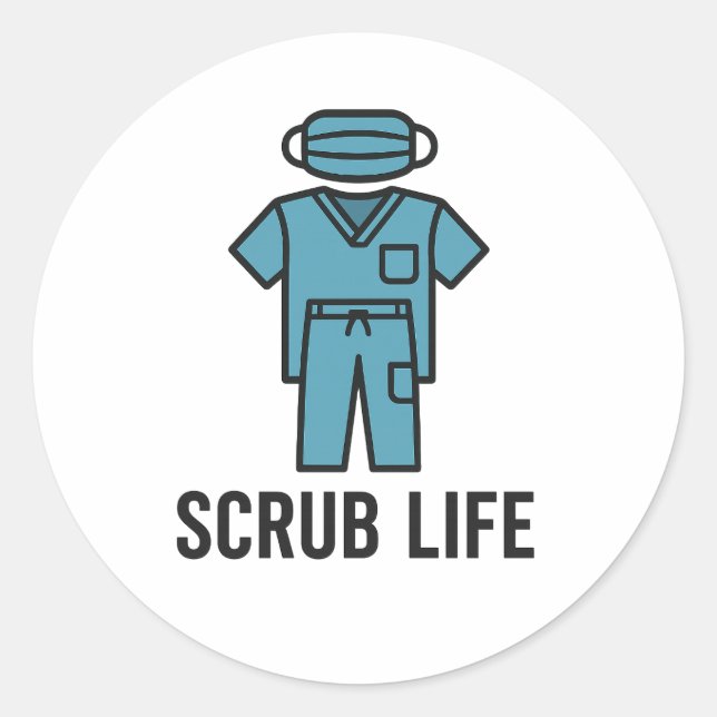 Scrub Life Runder Aufkleber (Vorderseite)