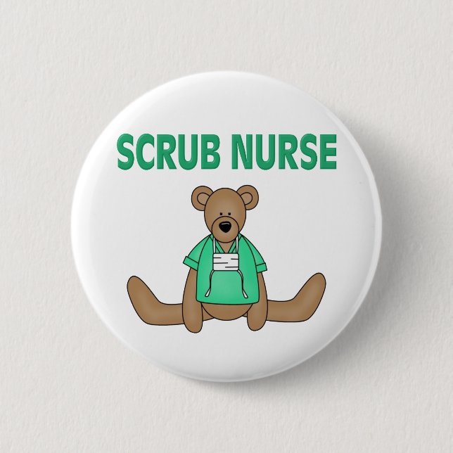 Scrub Nurse Bear Button (Vorderseite)