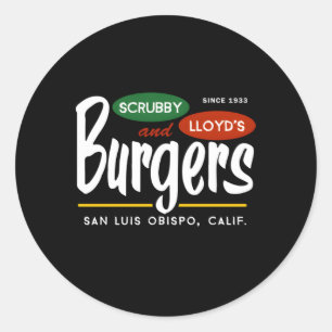 Scrubby Lloyd's Burgers San Luis Obispo Kalifornie Runder Aufkleber