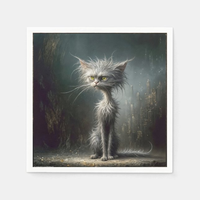 Scruffy Cat Serviette (Vorderseite)