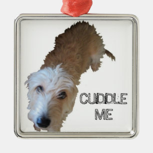 Scruffy Hund "CUDDLE ME" Ornament