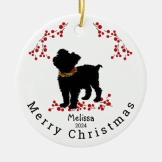 Scruffy Mutt Berry Merry Weihnachtsdekoration Keramik Ornament