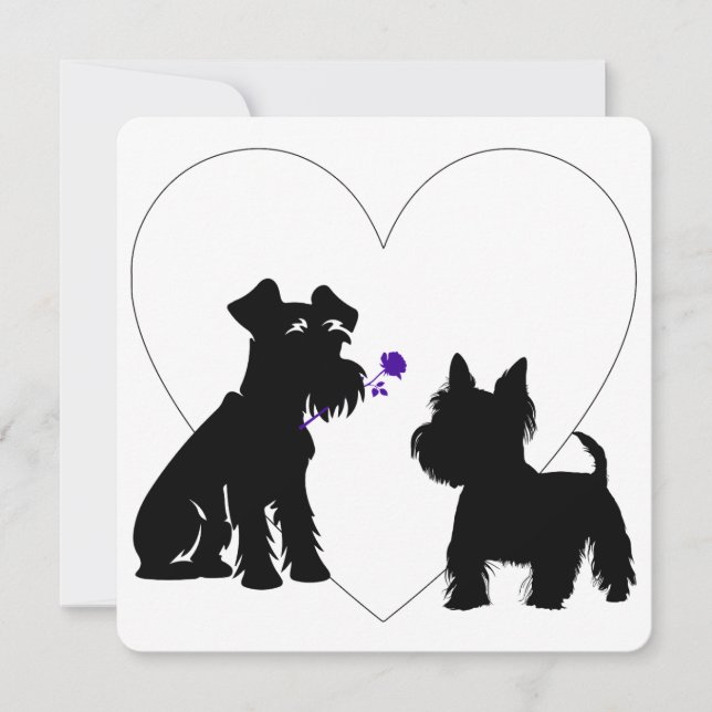 Scruffy Mutt Romance Tic Tac Toe Valentine's Card Karte (Vorderseite)