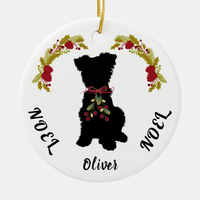 Scruffy Mutt Weihnachten Weihnachten Keramik Weihn Ornament (Vorne)