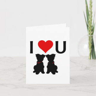 Scruffy Mutts "I Liebe U" Faltkarte des Valentins Karte
