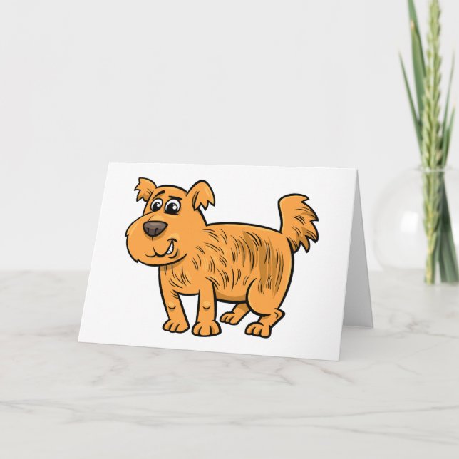 Scruffy Orange Puppy Dog Karte (Vorderseite)