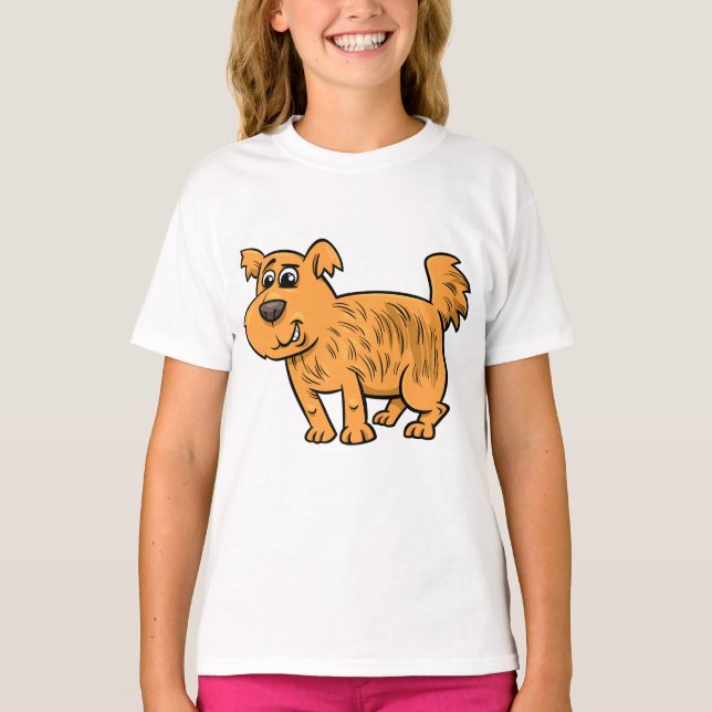 Scruffy Orange Puppy Dog T-Shirt (Vorderseite)