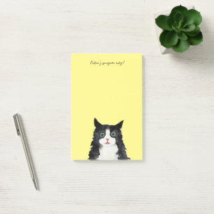 Scruffy tuxedo post-it klebezettel