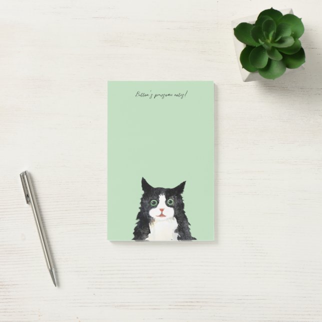 Scruffy tuxedo post-it klebezettel (Büro)