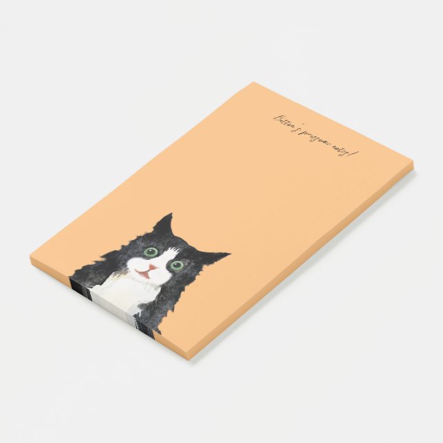 Scruffy tuxedo post-it klebezettel (angewinkelt)