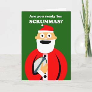 Scrummas, WeihnachtsRugby trägt Thema, Sankt zur Feiertagskarte