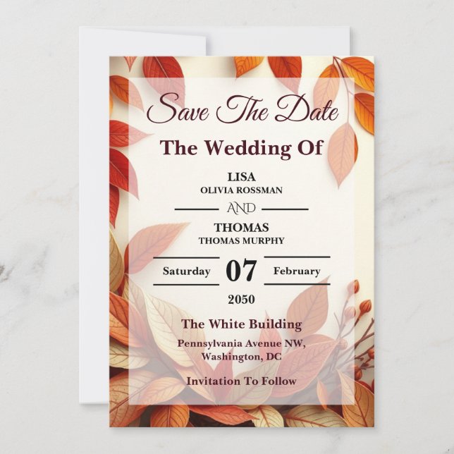 ScRust Olive Botanical Wedding Save The Date (Vorderseite)