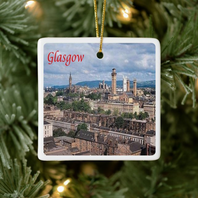 SCT003 GLASGOW, Schottland, Keramikornament (Baum)