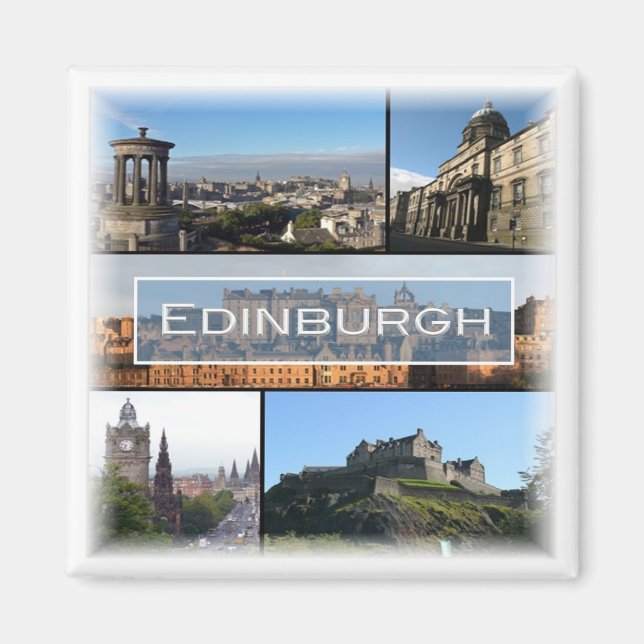 SCT010 EDINBURGH, Schottland, Kühlschrank Magnet (Vorne)