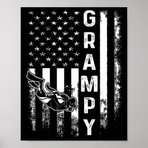Scu-Tauchen Grampy Amerikanische Flagge Vintage We Poster