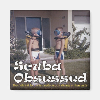 Scuba besessene Podcast Cover Magnet