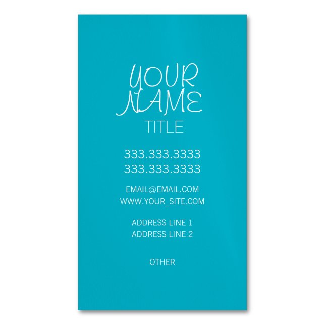 Scuba Blue Freehand Simple Magnetische Visitenkarte (Vorderseite Vertikal)