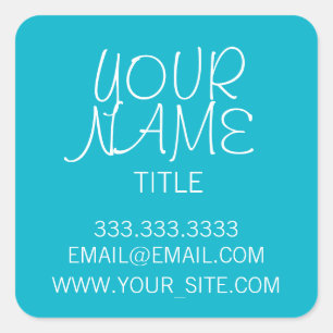 Scuba Blue Freehand Simple Quadratischer Aufkleber