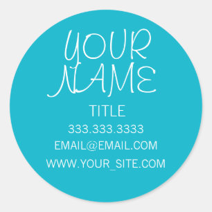 Scuba Blue Freehand Simple Runder Aufkleber