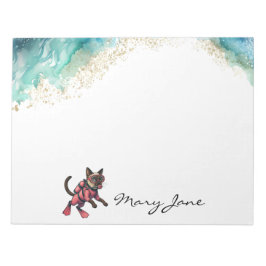 Scuba Cat Diving for Pink Lovers Notizblock