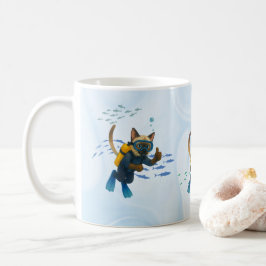 Scuba Cat taucht unter Wasser Kaffeetasse