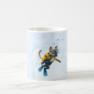 Scuba Cat taucht Unterwasser Kaffeetasse