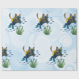 Scuba Cat Underwater Geschenkpapier