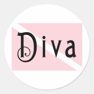 SCUBA Diva Runder Aufkleber