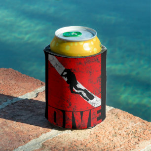 Scuba Dive Down Flag Vintages Tauchgerät Dosenkühler