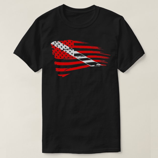 Scuba Dive Flag Patriotic T-Shirt (Design vorne)