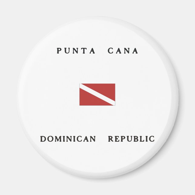 Scuba Dive Flag Punta Cana Dominikanische Republik Magnet (Vorne)