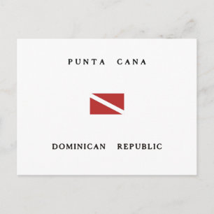 Scuba Dive Flag Punta Cana Dominikanische Republik Postkarte