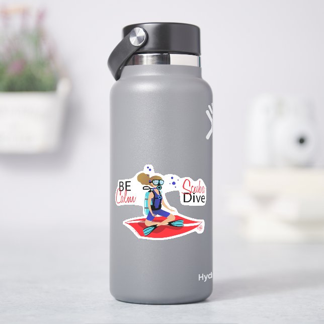 Scuba Dive Meditate Yoga Aufkleber (HydroFlask)