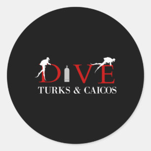 Scuba Dive Turks und Caicos Runder Aufkleber