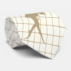 Scuba Diver auf Tan Karo Necktie Krawatte